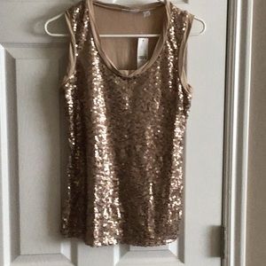 Sleeveless sequined tee